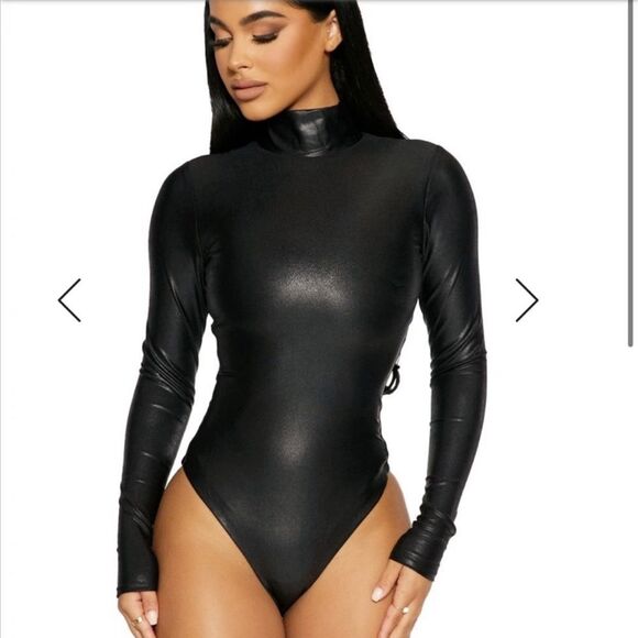 NAKED WARDROBE the drip, drip, drip black bodysuit Size XS - Picture 2 of 8